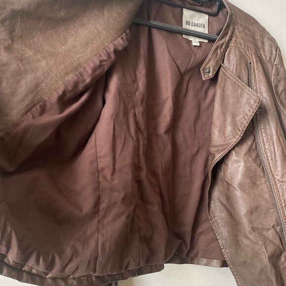BB Dakota Size L Faux Leather Jacket - Picture 6 of 6